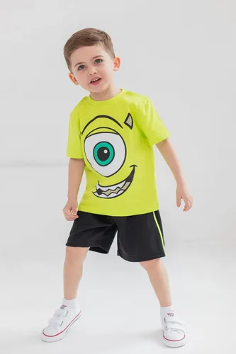 Vista 2 de Disney Winnie the Pooh Lion King Pixar Monsters Inc. Toy Story Tigger - Conjunto de camiseta y pantalones cortos de malla para niños pequeños
