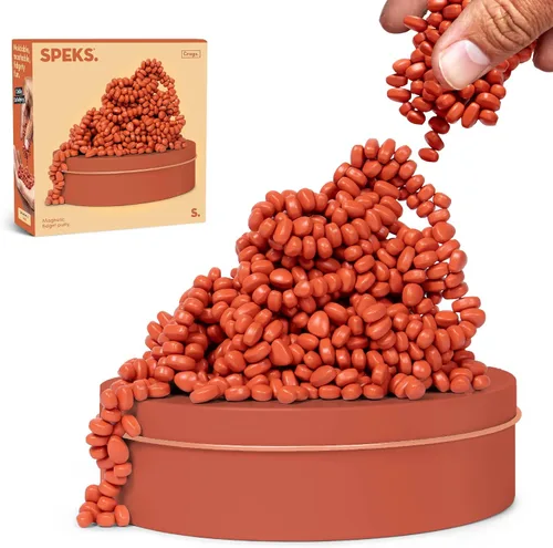 Vista 9 de Speks Crags Original - Masilla de ferrita, + de 500 piedras de ferrita en una lata, juguete de escritorio sensorial antiestrés p/la ansiedad, Coral
