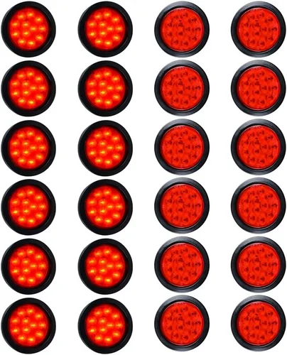 Vista 44 de Kit de tapones de cableado con cubierta de hule para luz trasera LED redonda de 4", 12 ledes, para RV, camioneta