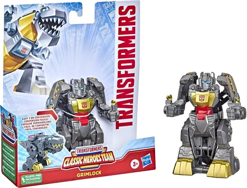 Vista 2 de Transformers Classic Heroes Team Grimlock - Juguete de conversión de 4.5 pulgadas, figura de acción para niños a partir de 3 años