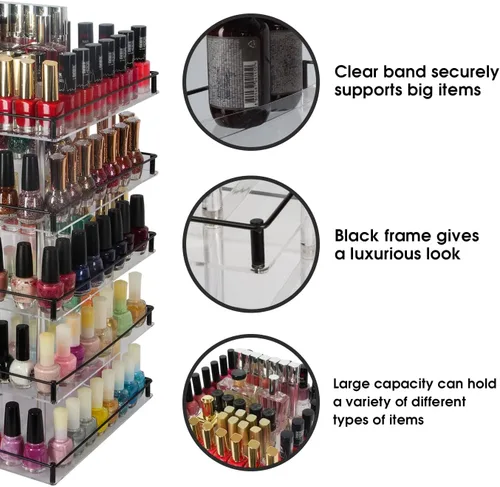 Vista 3 de MK302 – Acrílico Nail Polish Rotating Display Rack