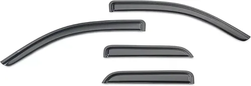 Vista 2 de Black Horse - 4 protectores de lluvia para ventana, deflector solar compatible con Silverado/Sierra 1500 2014-2018 doble cabina Silverado/Sierra