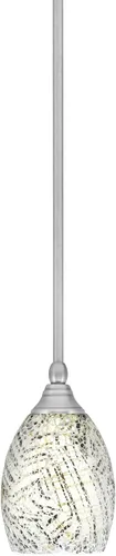 Vista 167 de Toltec Lighting Tallo Colgado Mini colgante, acabado de cobre negro, 3.5" cuadrado humo burbuja vidrio