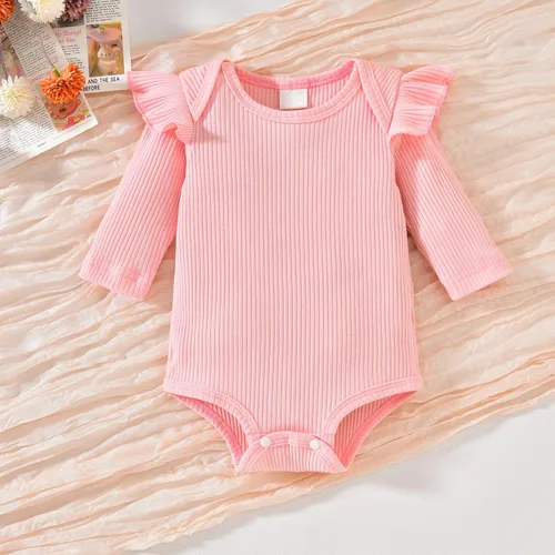 Vista 190 de Aalizzwell Conjunto de mameluco acanalado para bebé recién nacido prematuro para otoño e invierno