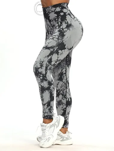 Vista 6 de SEASUM, Leggings de cintura alta con contorno de sonrisa, sin costuras, para entrenamiento, gimnasio, Yoga. Pantalones deportivos