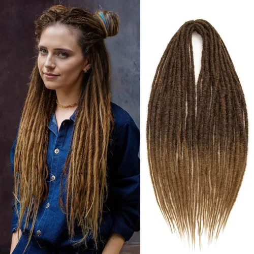 Vista 7 de 20 hebras de 24 pulgadas, extensiones de rastas color burdeos, rastas de cabello de ganchillo para mujer, hechas a mano, suaves, trenzas de cabello