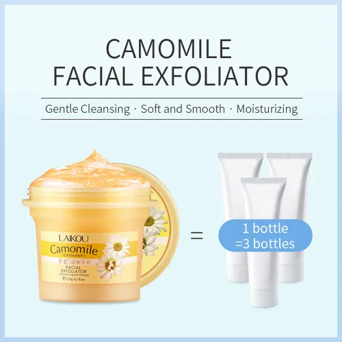 Vista 3 de Exfoliante facial de manzanilla Gel exfoliante, gel de pelado corporal y facial, poros limpios profundos, barro suave y tierno