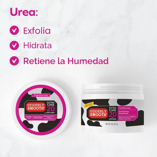 Vista 5 de Udderly Smooth Extra Care Crema hidratante profunda para manos/cuerpo con 20% de urea, sin perfume, 8 onzas Crema hidratante intensiva, crema