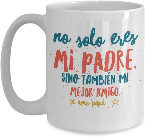 Vista 4 de Regalo para Papa Taza de Cafe Padre Vaso, taza café divertidas, tazas personalizadas, taza de café inspiradoras, taza con mensajes positivos., Negro