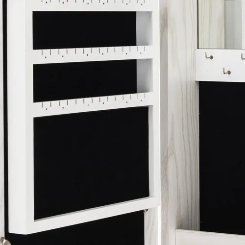 Vista 6 de Gt2-ly diseño simple PVC revestimiento de grano de madera foto almacenamiento joyería espejo gabinete, adecuado para dormitorio y sala de estar