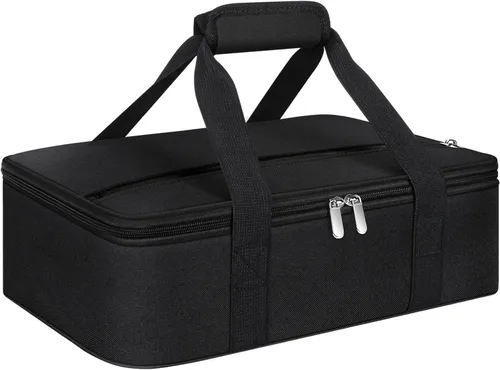 Vista 23 de Porta cacerolas aislado, porta ollas portátil para alimentos calientes o fríos, bolsa de lasaña para almuerzo para fiestas de comida, se adapta a