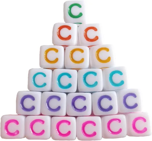 Vista 14 de Xeahung 200 cuentas de letras acrílicas cuadradas multicolor para hacer joyas, llaveros de bricolaje, collares, pulseras, decoraciones