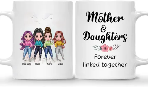 Vista 20 de Gossby Taza personalizada para madre y 1 hija, como madre como hija, regalos para madre, mejores tazas de café para madre, taza personalizada