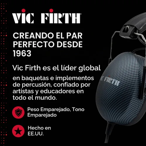Vista 9 de Vic Firth Auriculares de aislamiento estéreo SIH3, 25 decibelios