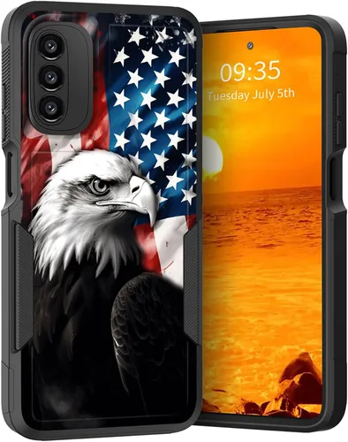 Vista 173 de para Moto G Play 4G 2024, funda de dos capas híbrida resistente y a prueba de golpes, PC duro + silicona suave protectora para Motorola Moto G Play