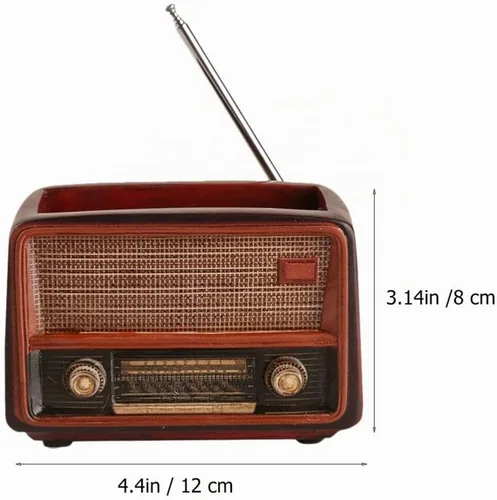Vista 5 de BESTOYARD Maceta con forma de radio creativa retro maceta suculenta planta contenedor escritorio maceta cactus planta maceta