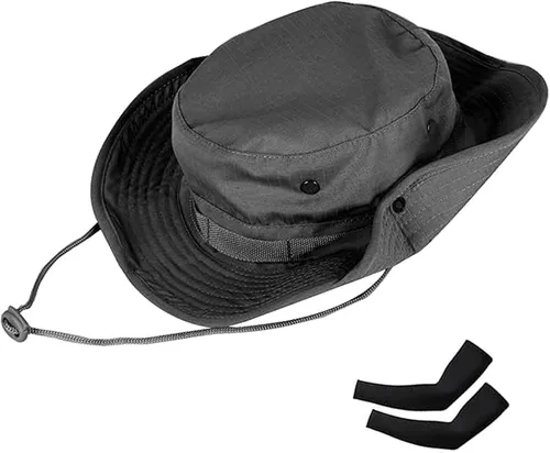 Vista 18 de Sombreros de sol para hombres y mujeres, sombrero de cubo UPF 50+, sombrero Boonie plegable, protección UV, senderismo, playa, pesca, safari