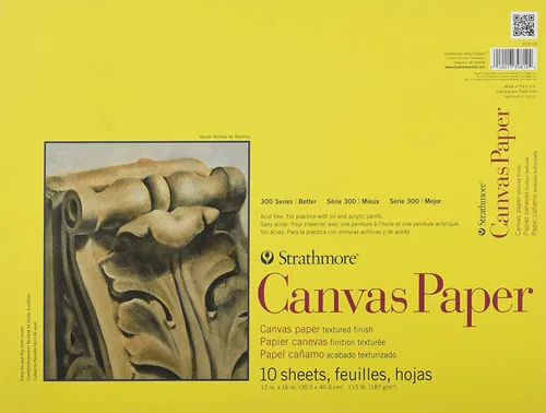 Vista 6 de Strathmore Serie 300 - Paquete de papel de lienzo, encuadernado con pegamento, 6x6 pulgadas, 10 hojas (115lb/187g) - Papel de artista para adultos
