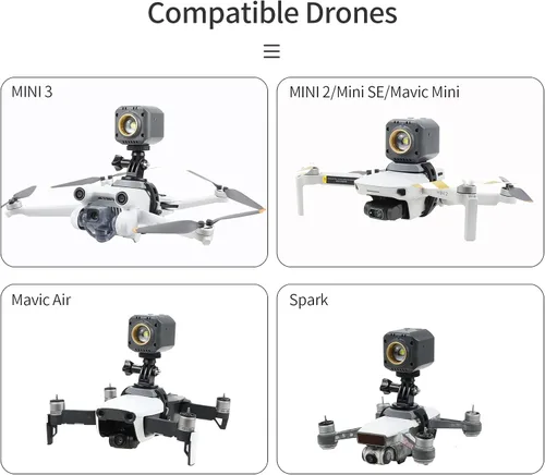 Vista 2 de Hanatora Luces de vuelo nocturno para DJI Mini 4K/2, Mini 5 4 3 Pro, Mini SE, Mavic Mini, Mavic Air, Spark, Kit de luces de búsqueda LED Accesorios