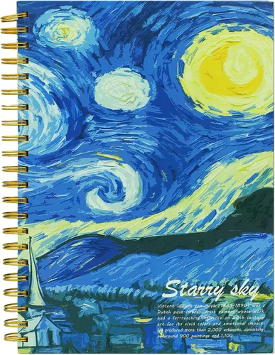 Vista 7 de Paquete de 2 libros estéticos de bocetos en espiral para niños, 98 libras/5.64 oz/m², papel grueso sin ácidos, A4, diario mixto en blanco, cuaderno