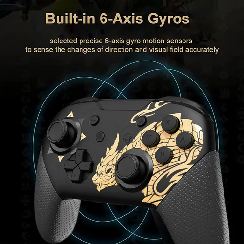 Vista 4 de Dritrip Wireless Pro Controller Compatible with SwitchSwitch LiteSwitch OLED, Switch Remote Gamepad with Joystick, Double Vibration, Wake-up and