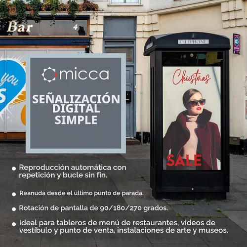 Vista 3 de Micca G3 2K Quad-HD USB y reproductor de medios microSD, 4K HDMI