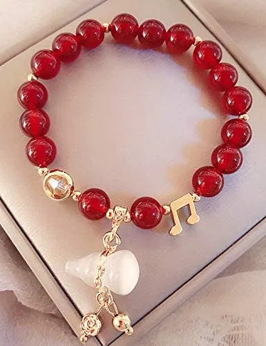 Vista 2 de Feng Shui - Pulsera china Wu LouHu Lou hecha a mano para salud y protección, Ágata