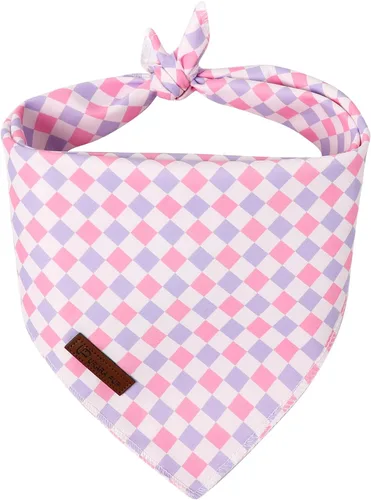 Vista 43 de Bandana de verano para mascotas - Bufanda triangular de rejilla de algodón cómoda para cachorros, pañuelo lavable para perros o gatos, niños