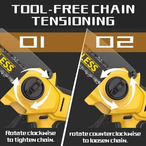 Vista 7 de Mini Motosierra Compatible con Batería Dewalt 20V MAX, Motosierras de Poda Inalámbricas de 8 Pulgadas y 6 Pulgadas, Motosierra de Cadena Mini