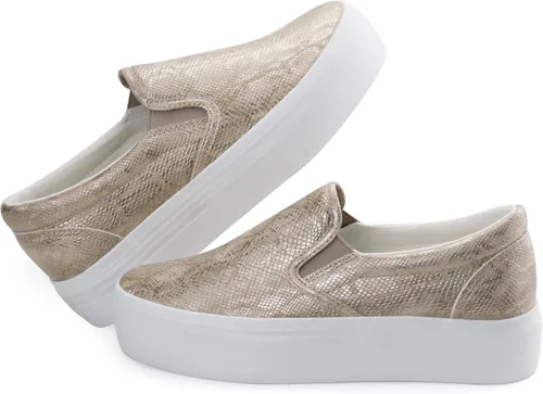 Vista 5 de JABASIC Mocasines de plataforma sin cordones para mujer, mocasines cómodos y casuales