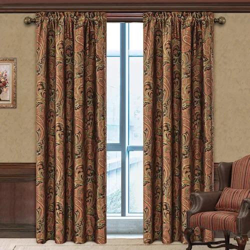 Vista 23 de Loom and Mill - Cortinas de lujo de jacquard para dormitorio, cortinas de damasco beige de 2 paneles con alzapaños, elegante cortina de ventana