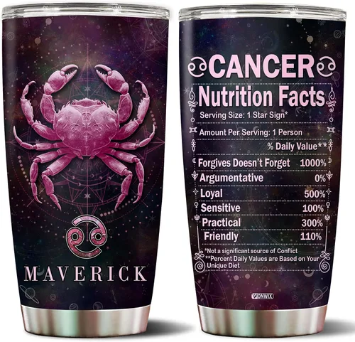 Vista 18 de Regalos personalizados de acuario para mujeres, constelación del zodiaco, astrología, aislado, 20 onzas, taza de café de acero inoxidable con tapa