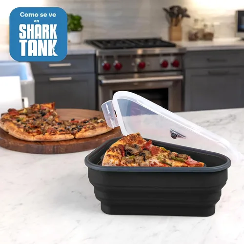 Vista 5 de El Paquete de Pizza Perfecto™ - Contenedor Reutilizable de Almacenamiento de Pizza con 5 Bandejas de Servicio Aptas para Microondas - Contenedor