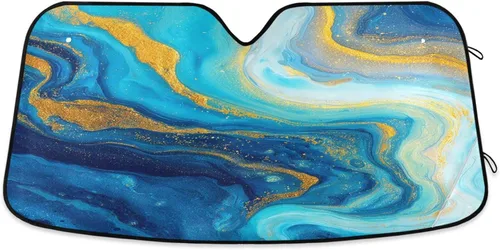 Vista 15 de Boccsty Parasol plegable para parabrisas de automóvil, diseño de ojos de niña de anime, protección solar plegable, bloquea los rayos UV, protector