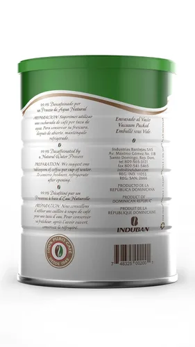 Vista 2 de Café Santo Domingo Descafeinado, lata de 10 onzas, café molido, tostado medio, producto de la República Dominicana (paquete de 2)