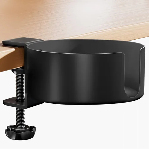 Vista 9 de OOKUU - Portavasos antiderrames para escritorio o mesa, accesorios de escritorio resistentes y duraderos, fácil de instalar, suficiente