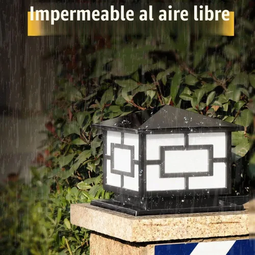 Vista 3 de Luces de pilar al aire libre, IP65 impermeable Columna Luces al aire libre a prueba de óxido de aluminio Pilar Accesorios de luz de columna de valla