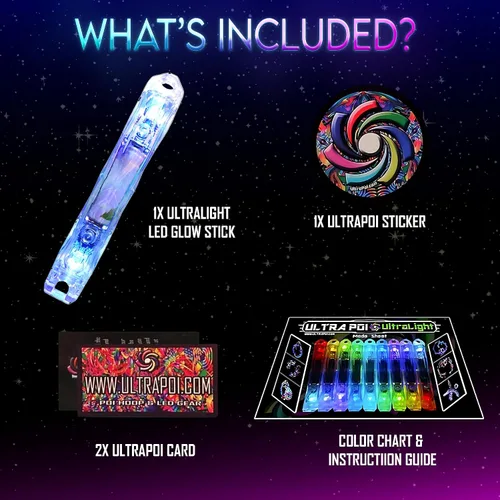 Vista 5 de UltraPoi Barra luminosa LED ultraligera (individual) - Rainbow LED para Poi Raves y conciertos