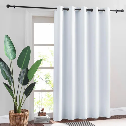 Vista 70 de RYB HOME Cortinas portátiles para puerta con privacidad, cortinas opacas y aislantes térmicas para dormitorio, armario, sala de estar, comedor, Beige
