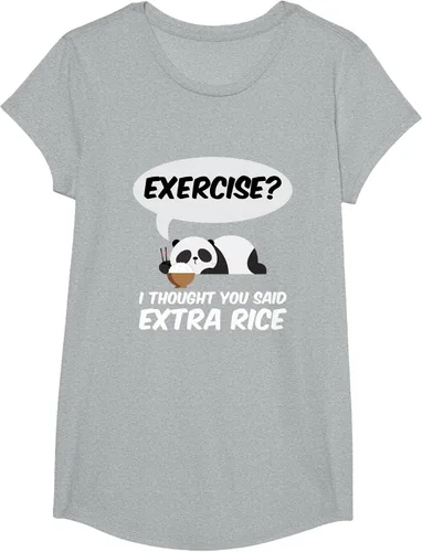 Vista 55 de ¿Ejercicio? I Thought You Said Extra Rice Panda Gift T-Shirt, Negro, S