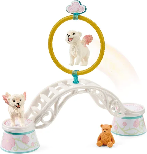 Vista 9 de Schleich Bayala 42524 - Juego modular de 9 piezas con lindas figuras de león, arco, aro y calcomanías, juguetes de criaturas míticas