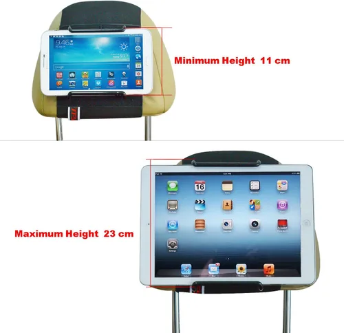 Vista 2 de TFY Soporte universal para reposacabezas de automóvil, compatible con tabletas de 7 a 11 pulgadas, iPad, Samsung Galaxy Tab & Note, correa