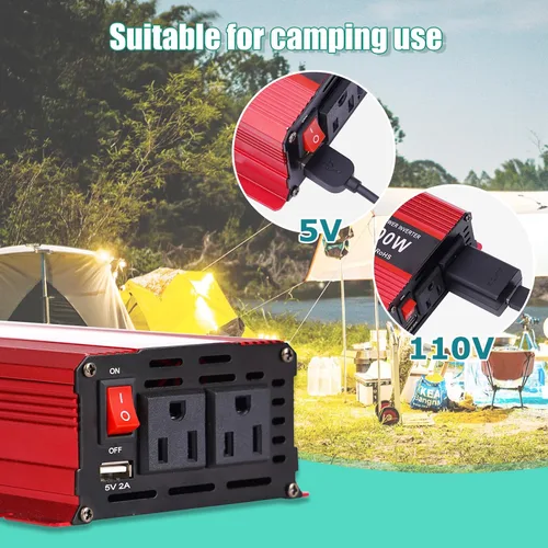 Vista 6 de nomal Inversor de corriente para automóvil de 1200 W, convertidor de CC de 12 V a 110 V CA con pantalla LCD y salidas de CA, inversor de 12 voltios