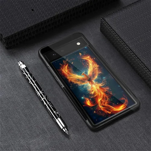 Vista 1473 de Compatible con Google Pixel 4A 5G Mobile Case Creative Acrylic Panel trasero Silicona Protección Grip especialmente diseñado para Google Pixel 4A 5G