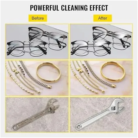 Vista 5 de Máquina de limpieza ultrasónica de 2 litros, temporizador digital, limpiador de acero inoxidable para joyas, gafas, relojes y accesorios de baño