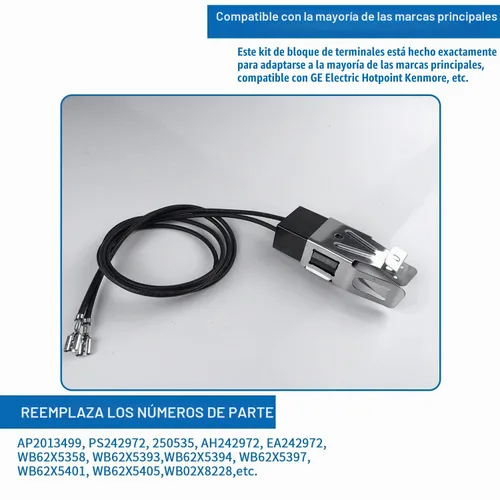 Vista 4 de WB2X8228 - Kit de receptáculo y cable de elemento, compatible con GE Hotpoint Electric Ranges de repuesto para estufas de estufa, bloque