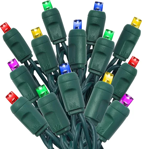 Vista 10 de HLO Lighting Luces de Navidad LED verde azulado de 0.197 in Mini luces LED de Navidad de gran angular para uso en interiores y exteriores 70