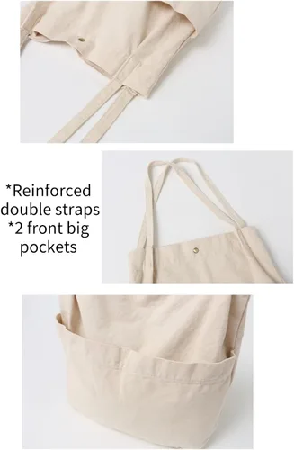 Vista 4 de Jeelow Bolso de lona con bolsillos para hombres y mujeres