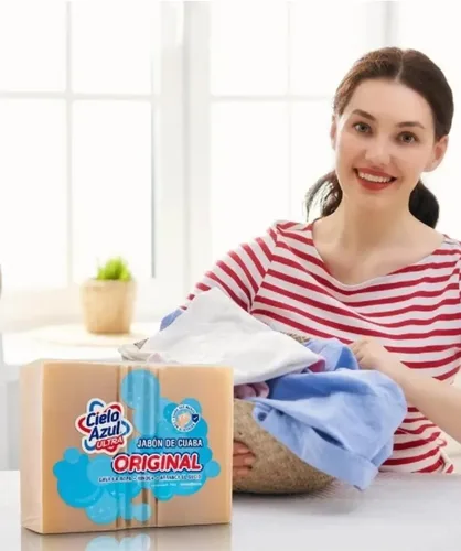 Vista 6 de Cielo Azul Jabon Cuaba Lava Ropa - 2 Pack De 5 Barras Cada