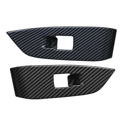 Vista 6 de ruihe 4 piezas de fibra de carbono de color de ventana de puerta de automóvil panel de control ajuste para Mazda CX-5 CX5 2017 2018 2019 2020 2021